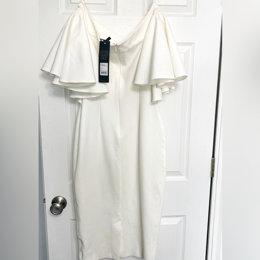 AQAQ women’s cream size 8 midi cocktail dress (New)